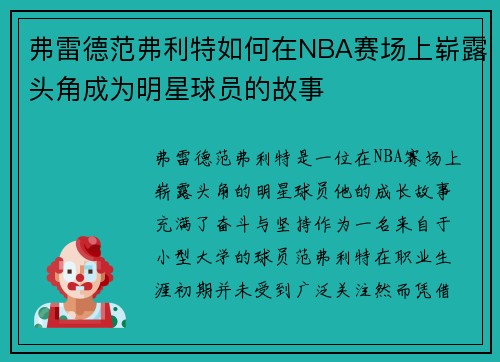 弗雷德范弗利特如何在NBA赛场上崭露头角成为明星球员的故事